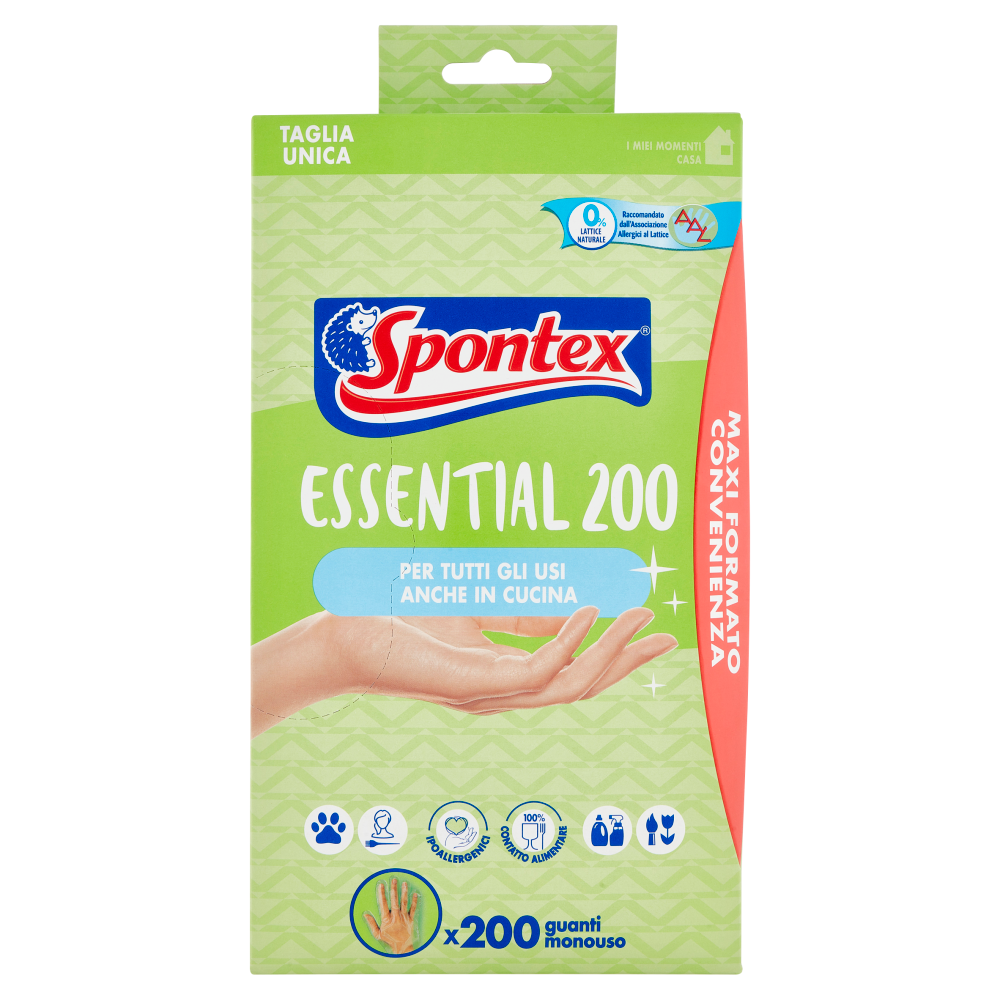 Spontex Guanti Usa&Getta Essential x200 Tg Unica