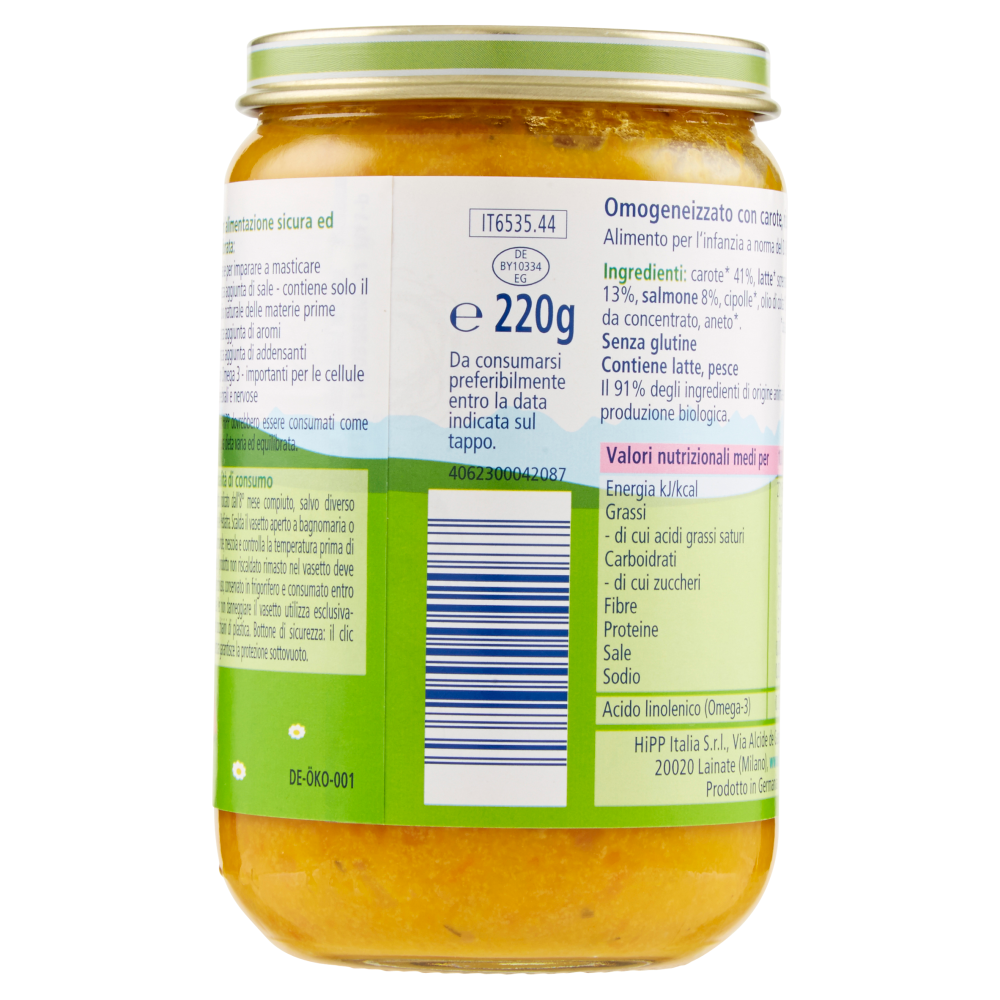 HiPP Pappa Completa Riso con carote e salmone 220 g