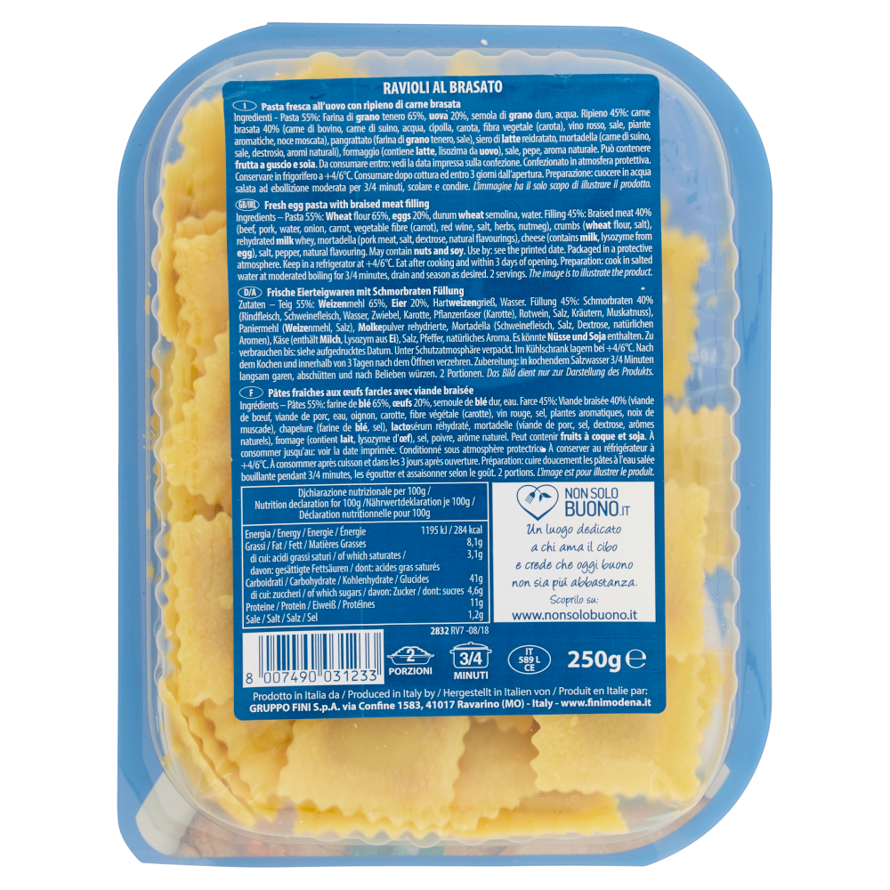Fini gli Autentici i Ravioli al Brasato 250 g