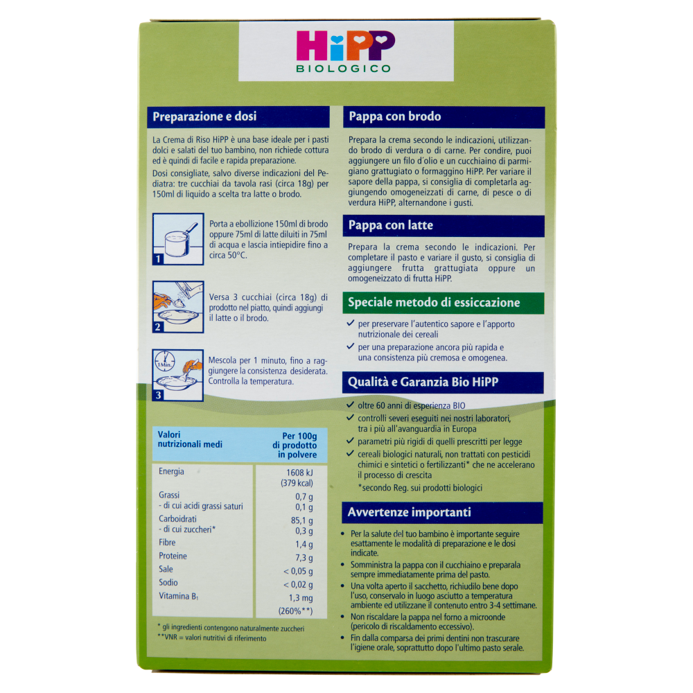 HiPP Biologico Crema di Cereali Riso 200 g