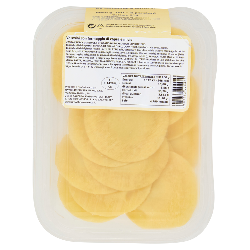 San Marco la Pasta fresca Varesini con formaggio di capra e miele 250 g