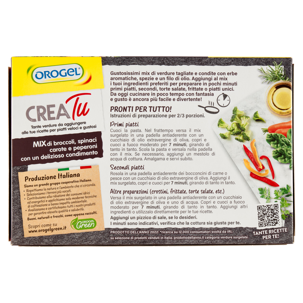 Orogel Crea Tu Mix di broccoli, spinaci, carote e peperoni Surgelati 320 g