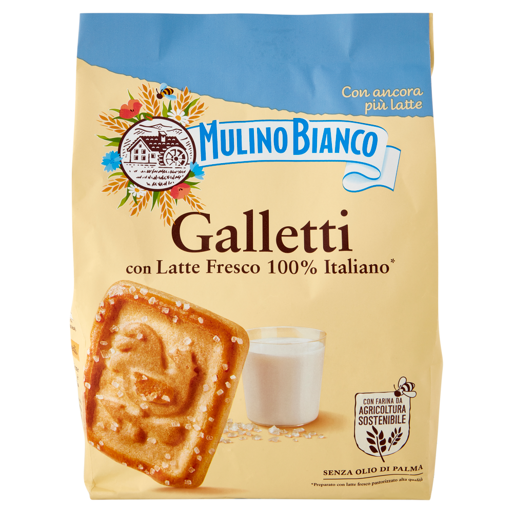 Mulino Bianco Galletti Biscotti con Latte Fresco 100% Italiano 800g