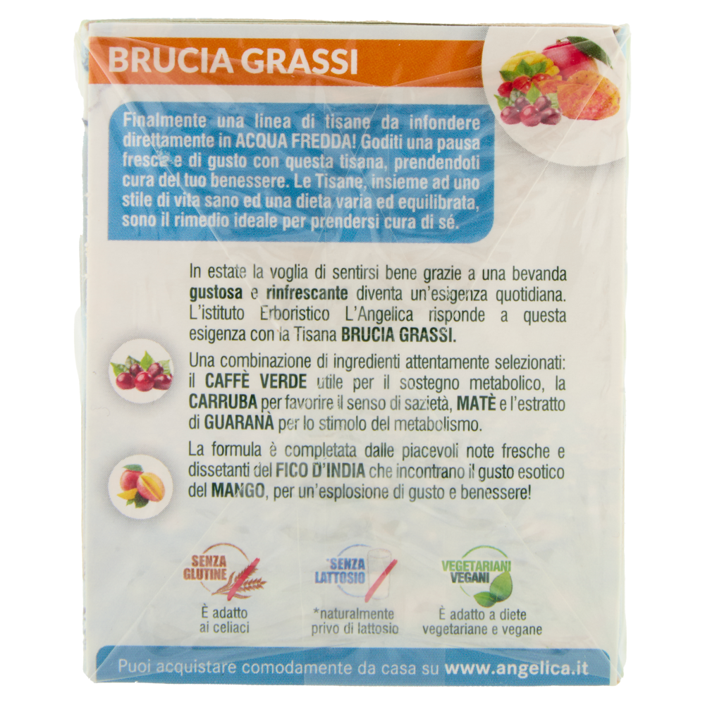 L'Angelica Tisana Fredda Brucia Grassi al Gusto di Fico d'India e Mango 18 Filtri 36 g