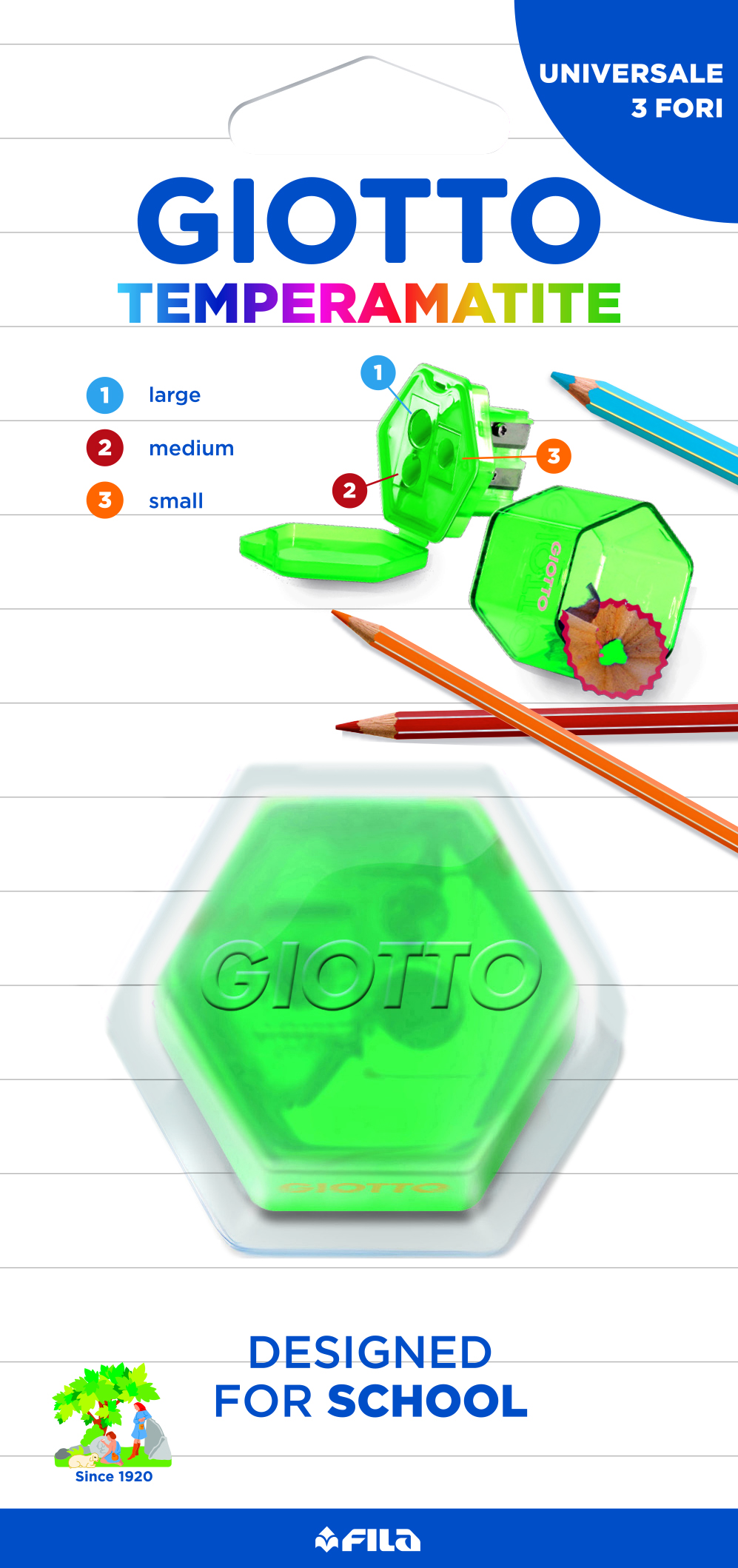 Giotto Temperino universale a 3 fori