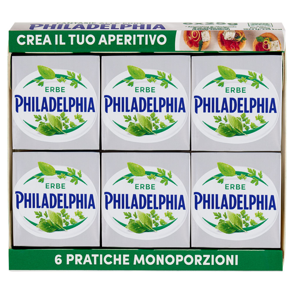 Philadelphia Fantasie formaggio fresco spalmabile alle Erbe - 6x25g