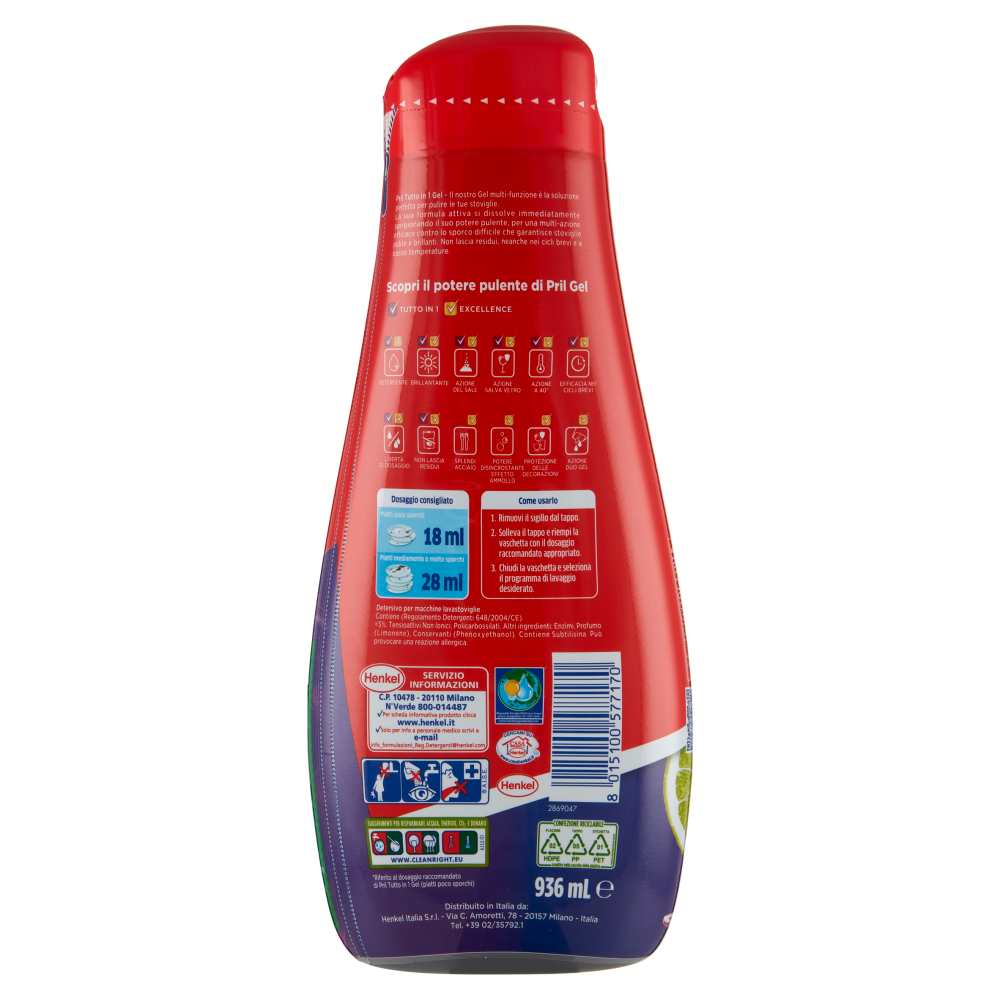 PRIL Tutto in 1 Gel Limone 936ml