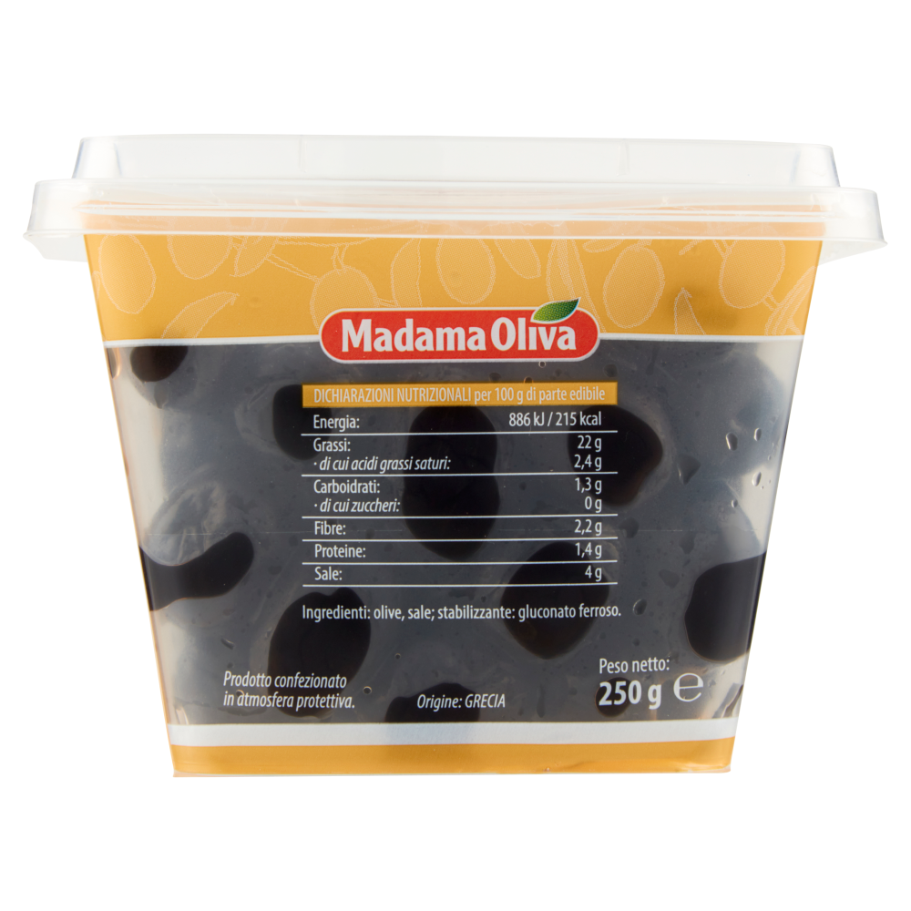 Madama Oliva il Frutto di Grecia Olive Nere al Forno 250 g