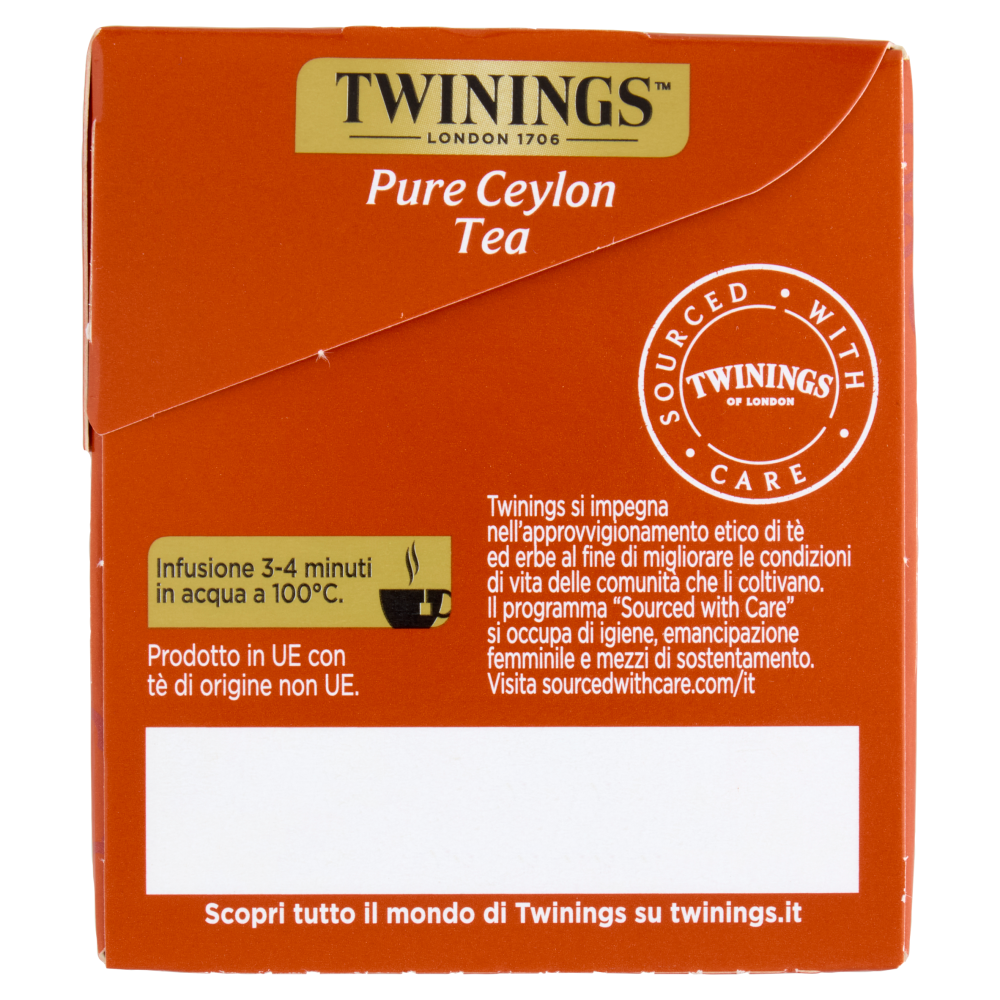 Twinings Pure Ceylon Tea T&egrave; Nero Speciality 25 filtri The 50 g