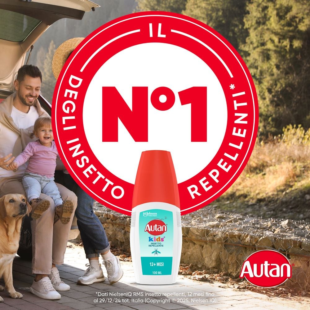 Autan Kids Vapo Spray, Repellente Zanzare, Dermatologicamente Testato, Protezione fino a 8 ore per bambini dai 12 mesi, 100ml