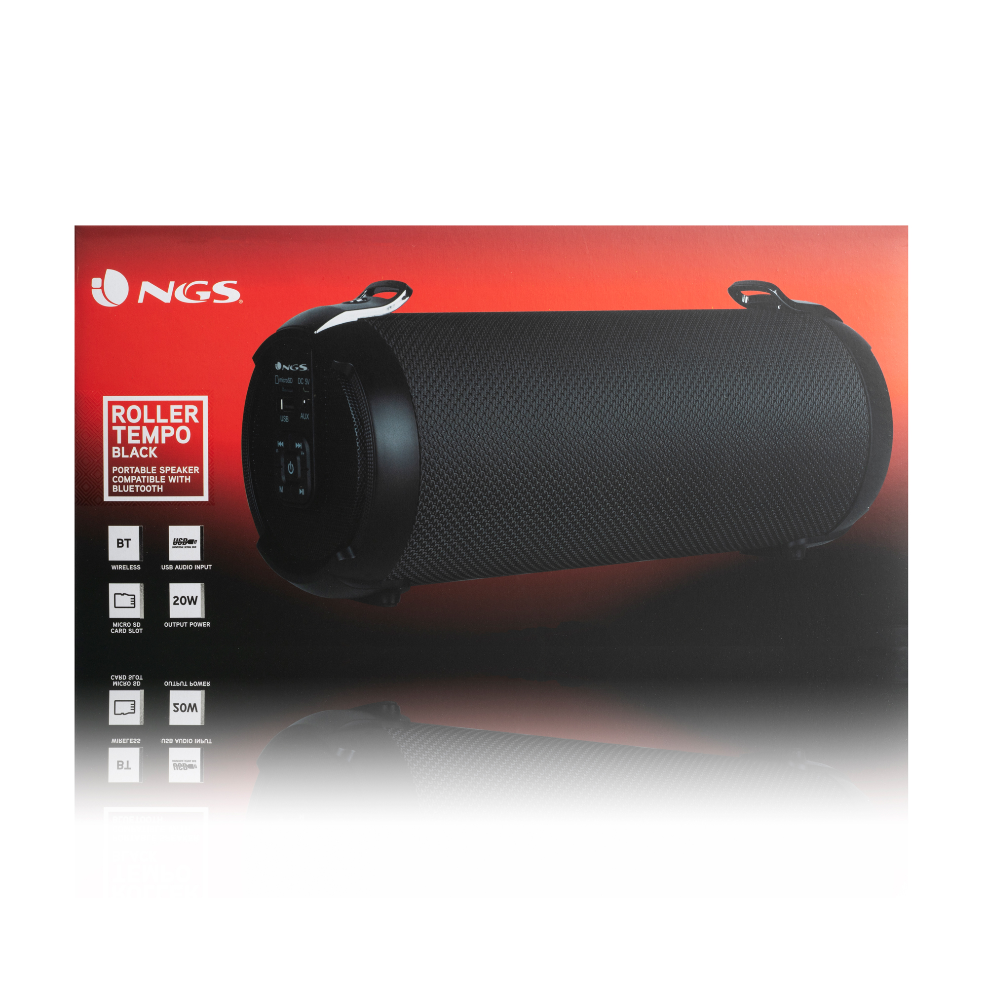 NGS Roller Tempo Altoparlante portatile stereo Nero 20 W
