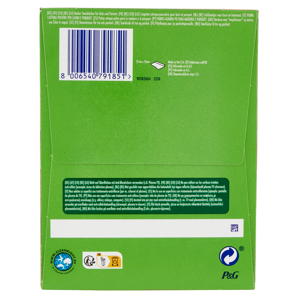 Swiffer Dry Panni Cattura Polvere per Scopa Swiffer - Ricarica 30 Salviette Legno & Parquet