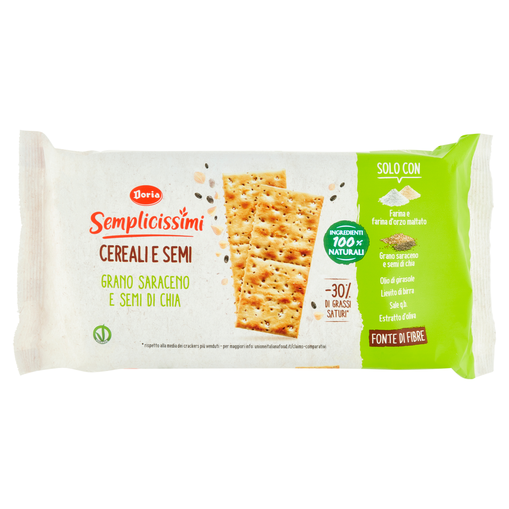 Doria Semplicissimi Crackers Grano Saraceno e Semi di Chia - 245 g
