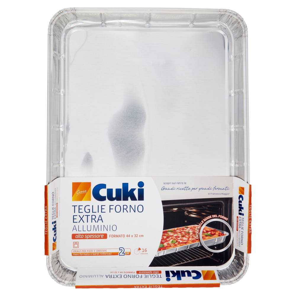 Cuki Cuoce Teglie Forno Extra Alluminio alto spessore 16 Porzioni 2 pz