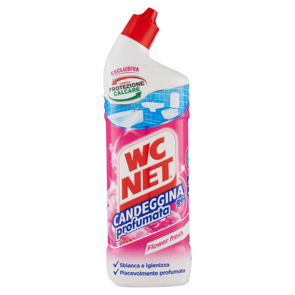 Wc Net - Candeggina Gel Profumata, Detergente per Sanitari e Superfici,  Flower Fresh, 800 ml