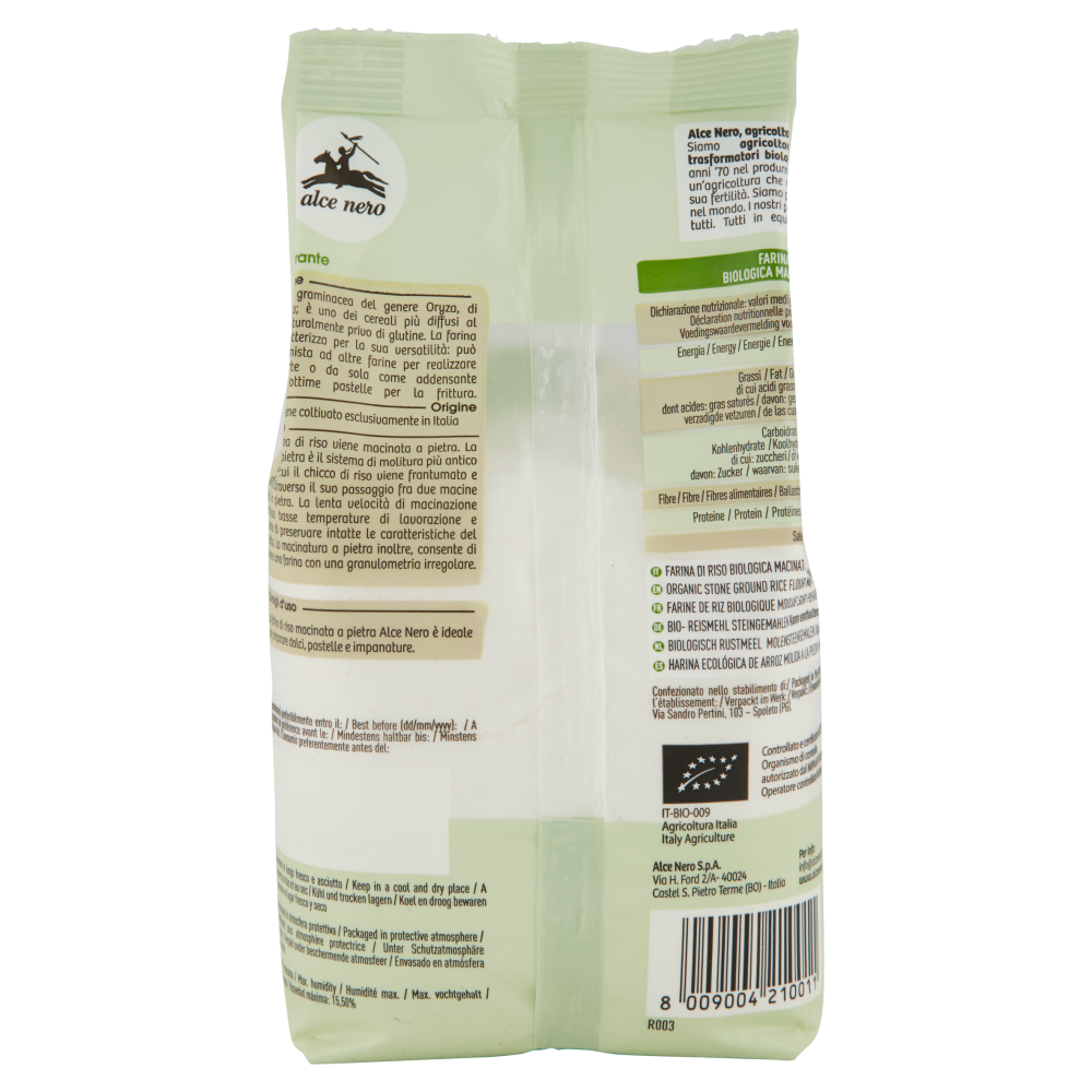 alce nero Farina di Riso Macinata a Pietra 500 g