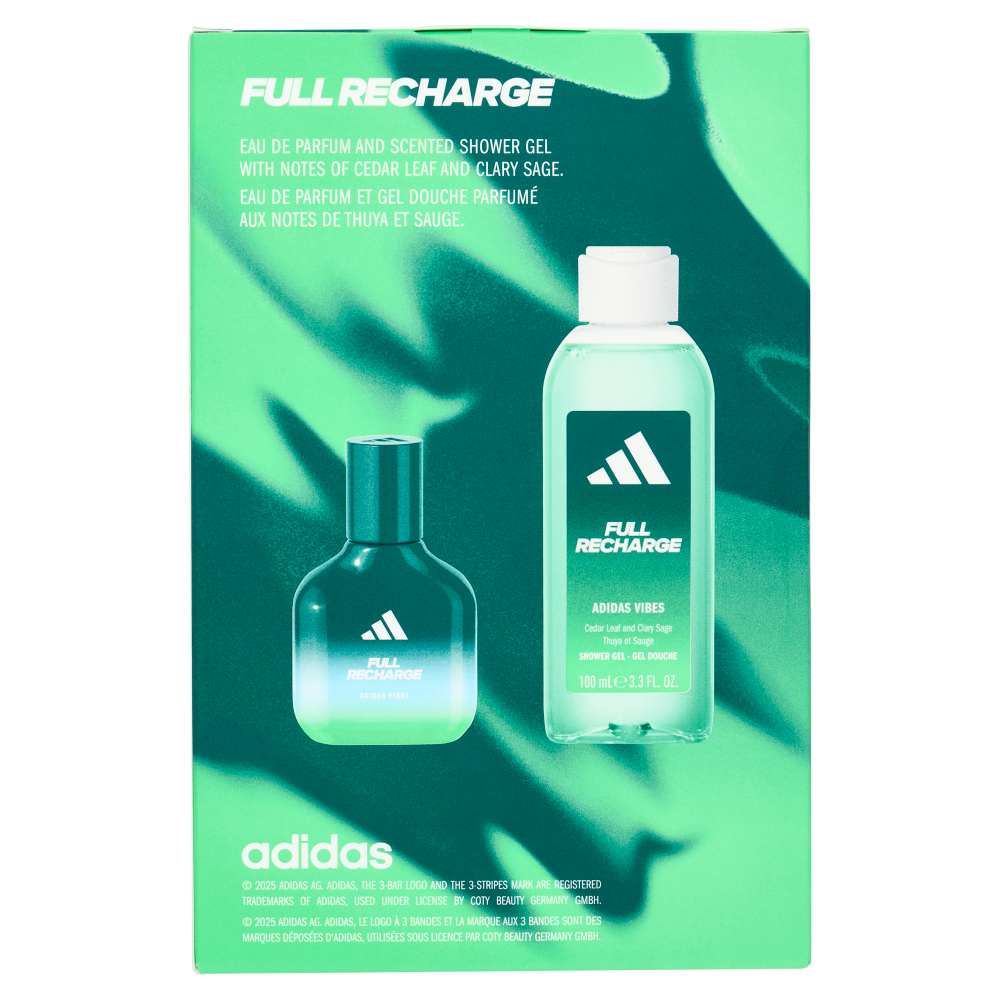 adidas Xmas25 Maschile Eau de Parfum 30 ml + Shower Gel 100 ml Full Recharge