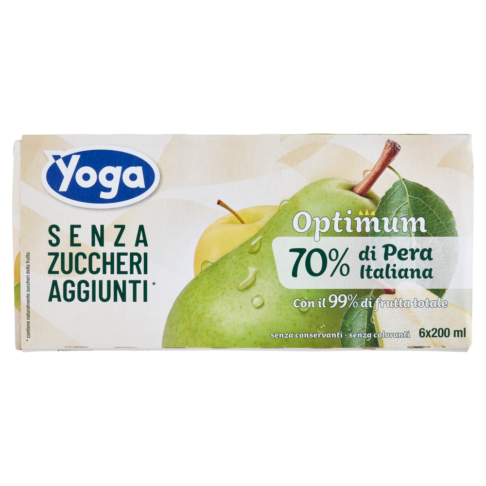 Yoga Optimum 70% Pera Italiana Senza Zuccheri Aggiunti* 6 x 200 ml