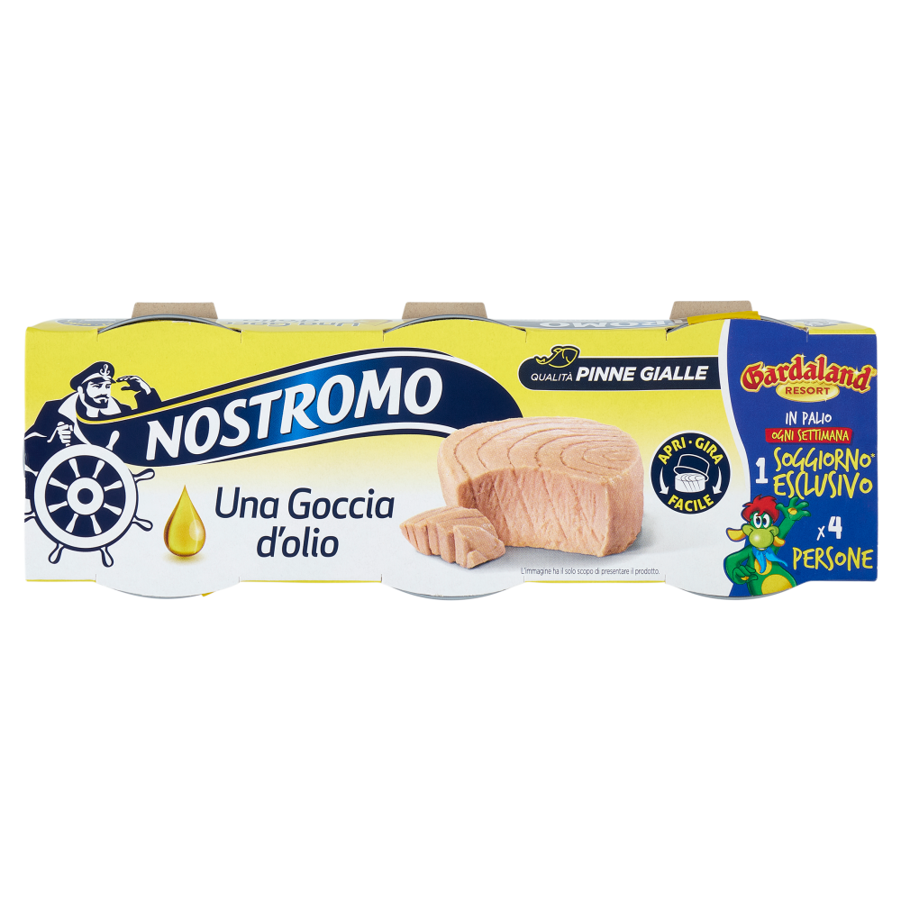 Nostromo Una Goccia d'olio Tonno Pinne Gialle all'Olio di Oliva 3 x 65 g