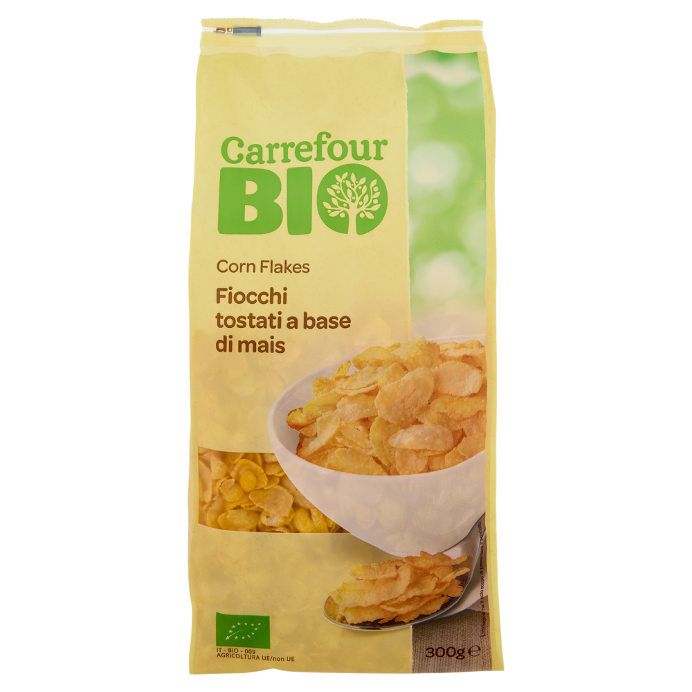 Carrefour Bio Corn Flakes Fiocchi tostati a base di mais 300 g