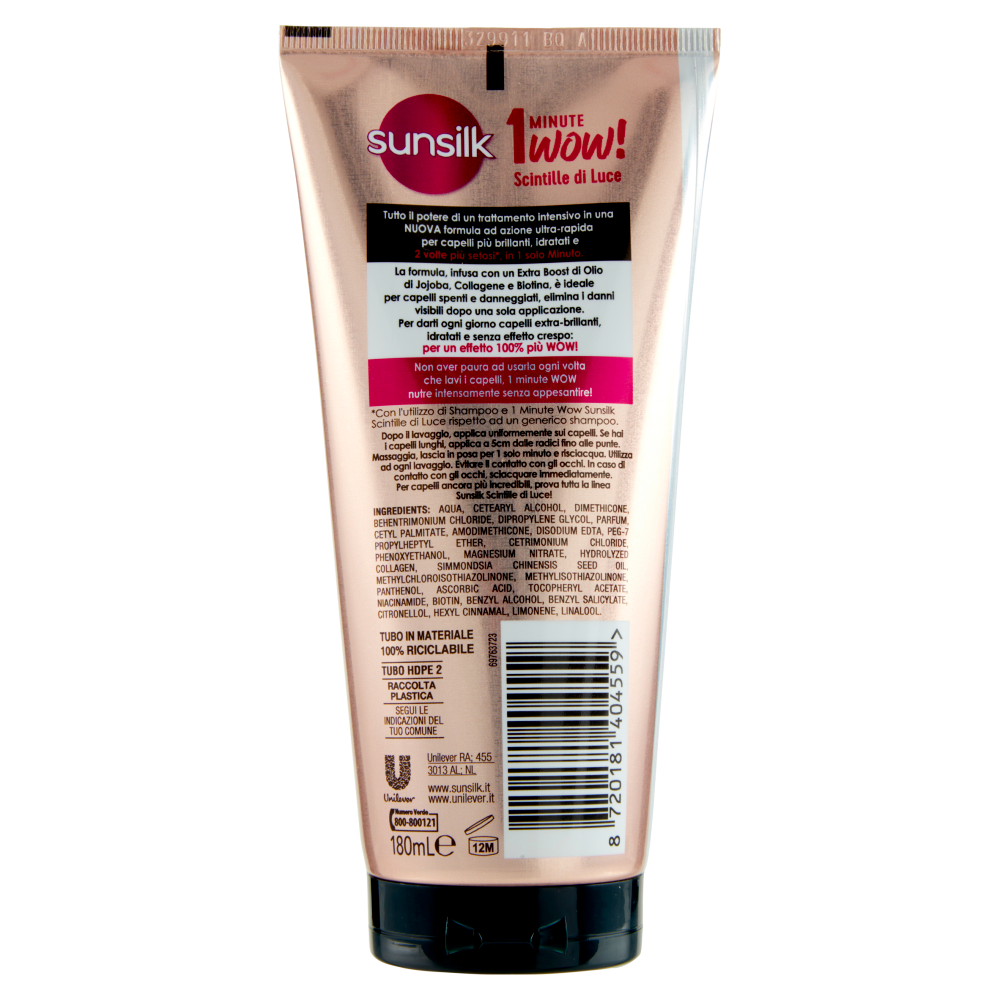 sunsilk Scintille di Luce 1 Minute Wow! Trattamento Intensivo per Capelli Crespi e Spenti 180 mL