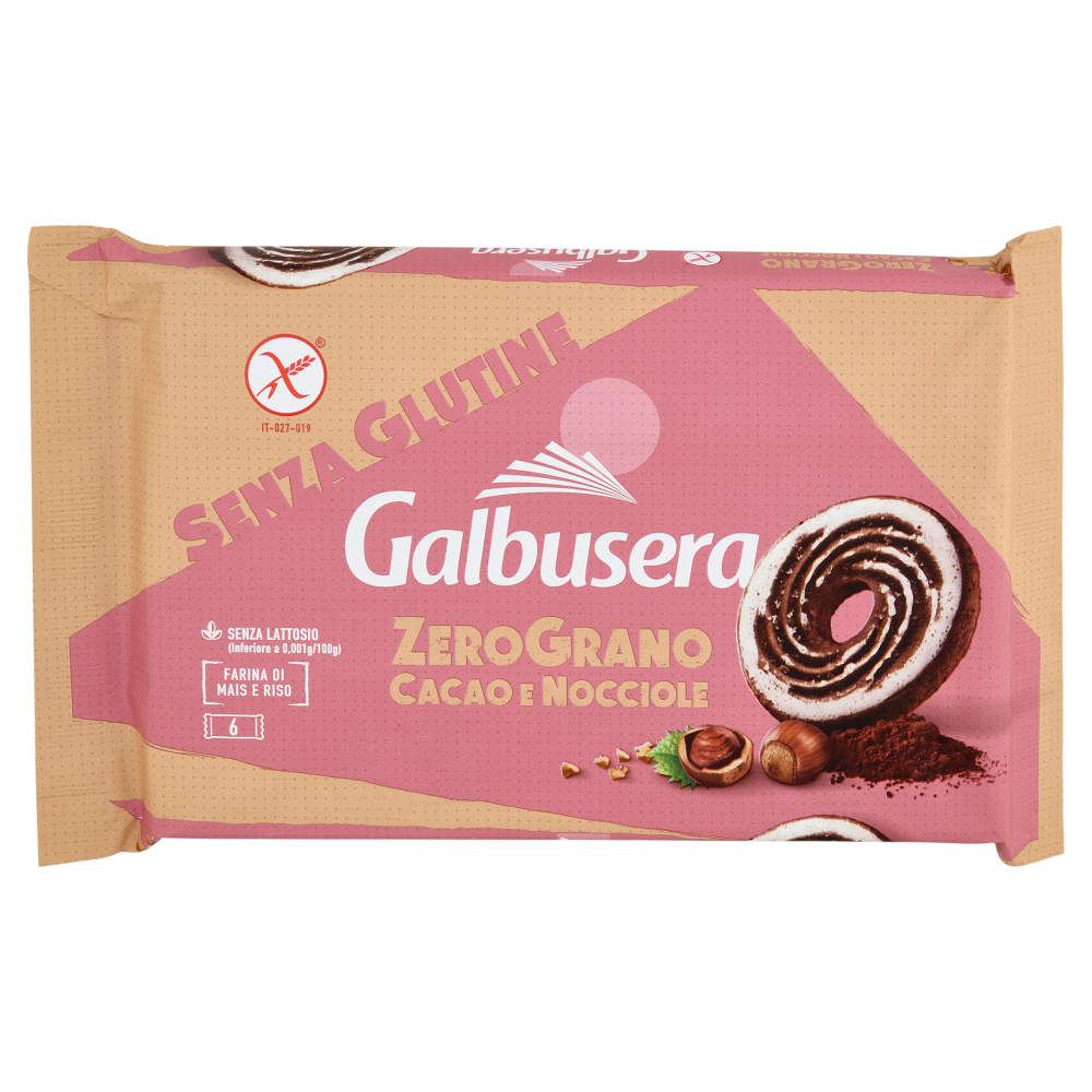 Galbusera ZeroGrano Cacao e Nocciole Senza Glutine 220 g (6 monoporzioni)