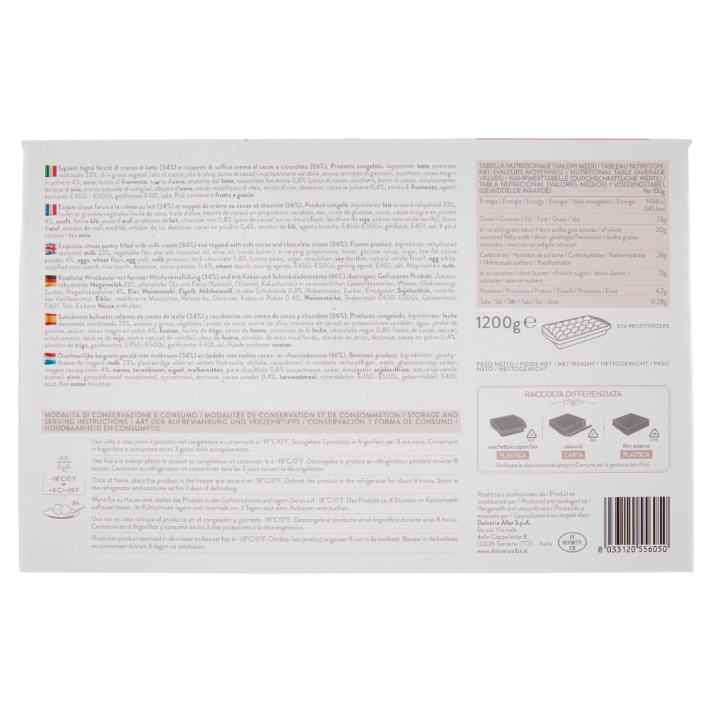 Dolcerialba Profiteroles Cacao 24 Profiteroles 1200 g