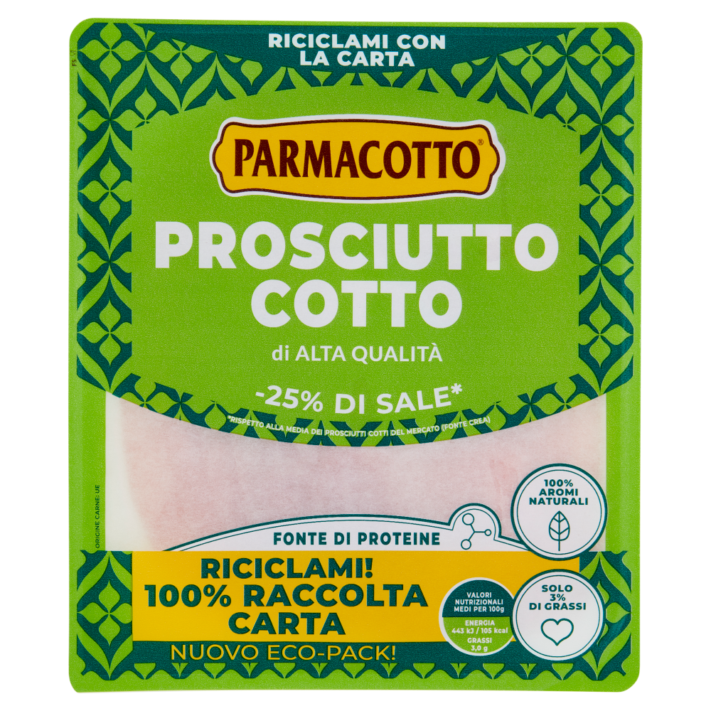 Parmacotto Prosciutto Cotto di Alta Qualità 100 g