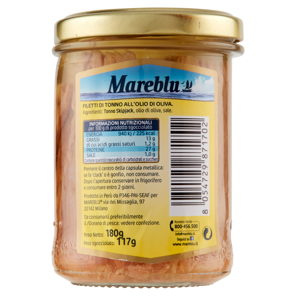 Mareblu Classici Filetti di Tonno in Olio d'Oliva 180 g