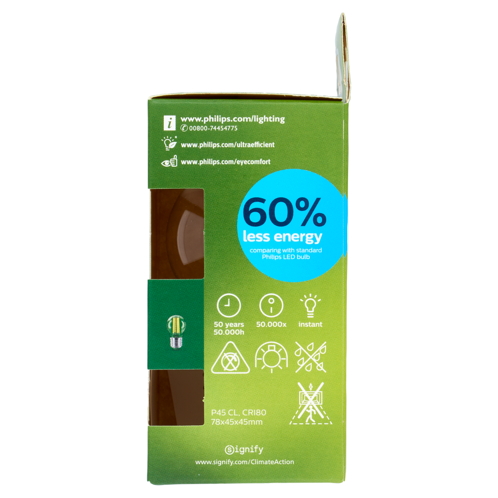 Philips LED Sfera Vetro Filam 40W E27 4000K Non-Dim Classe A