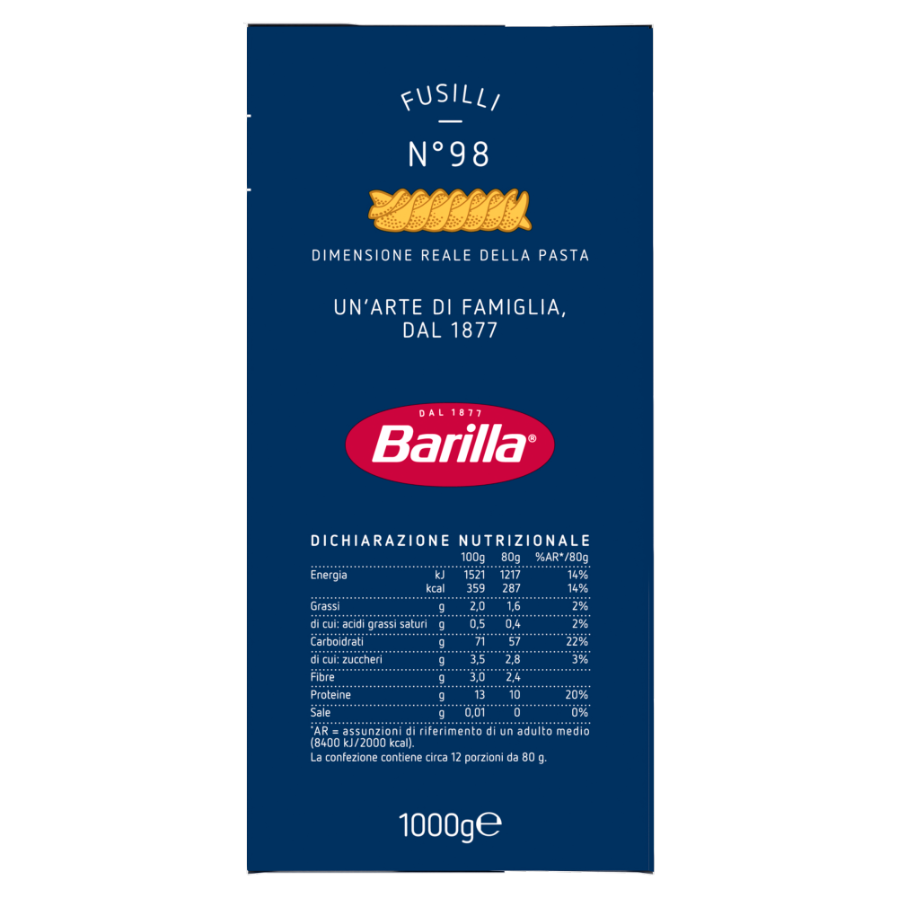 Barilla Pasta Fusilli n.98 1Kg