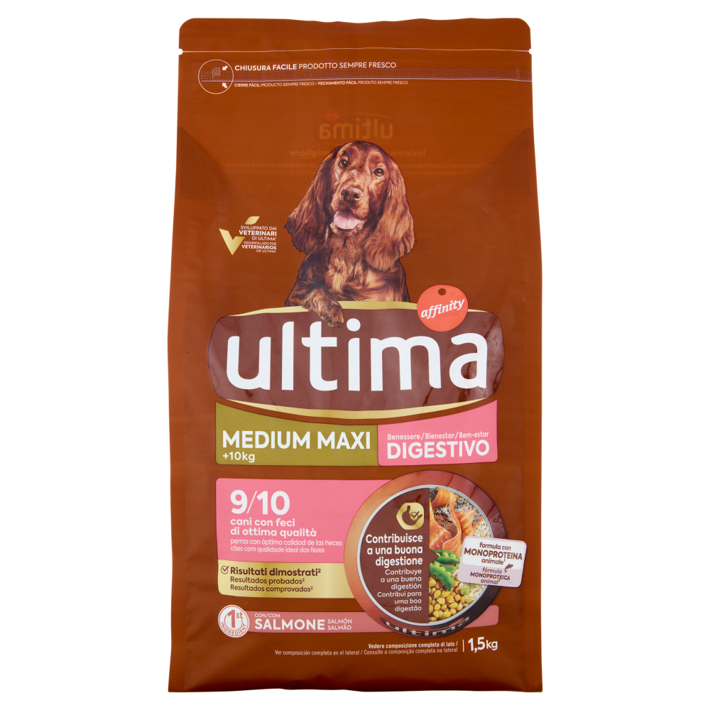 ultima Dog Medium Maxi +10kg Benessere Digestivo 1,5 kg