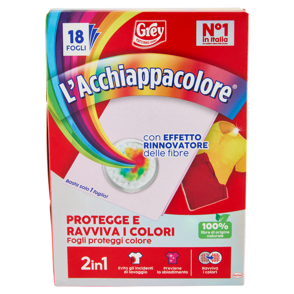GREY l'Acchiappacolore Protegge e Ravviva i Colori 18 Fogli