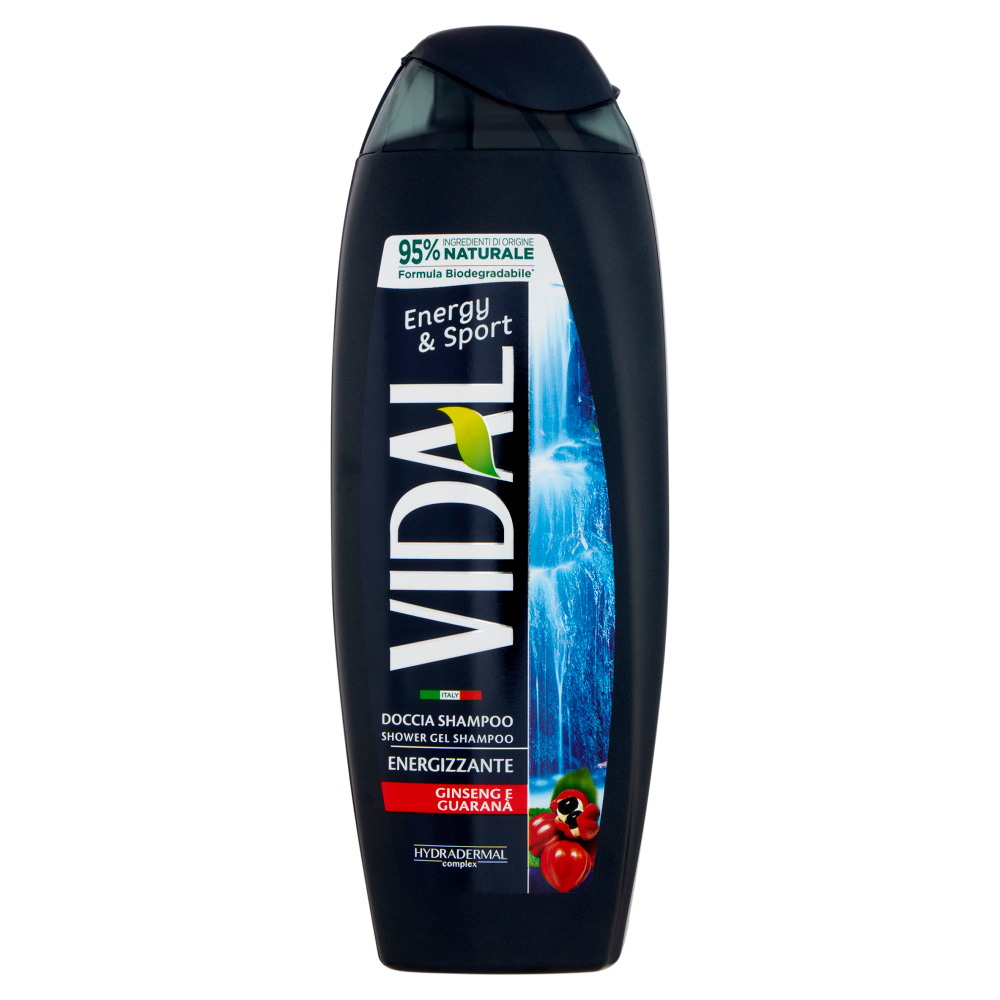 Vidal Energy & Sport Doccia Shampoo Energizzante Ginseng e Guaran&agrave; 250 ml