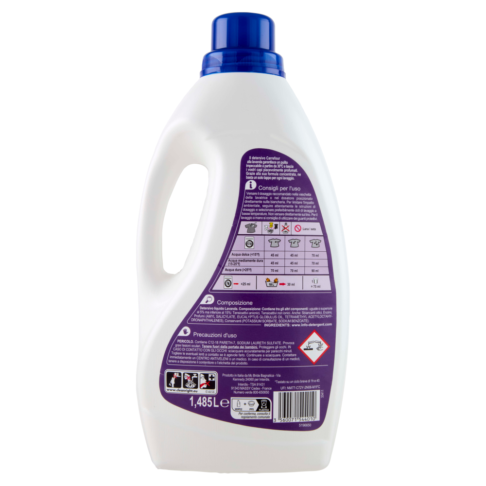 Carrefour Essential Detersivo Lavanda 33 Lavaggi 1,485 L