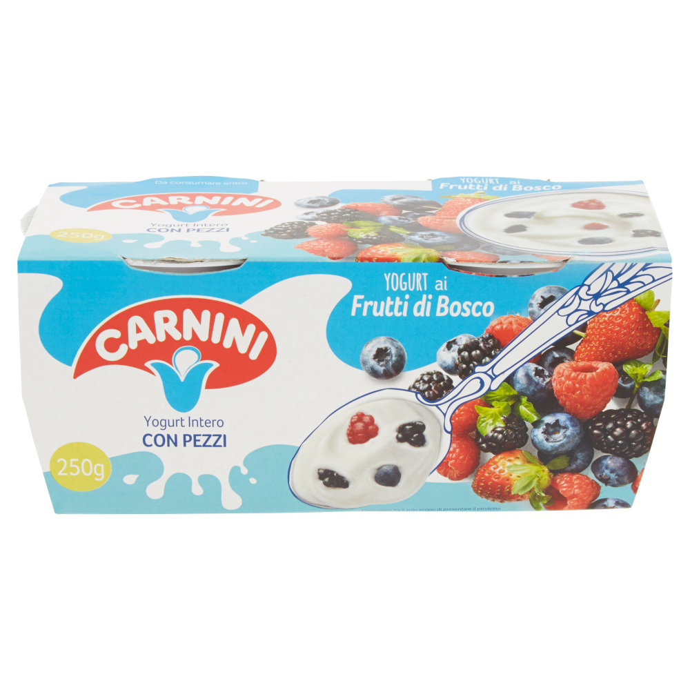 Carnini Yogurt Intero con Pezzi ai Frutti di Bosco 2 x 125 g