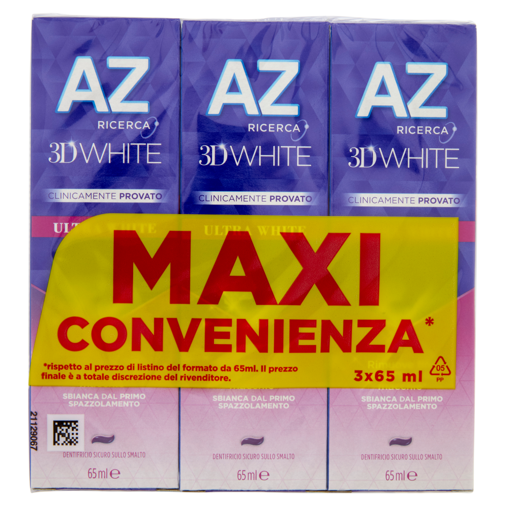 AZ Ricerca Dentifricio 3D White Ultra White 3 x 65 ml