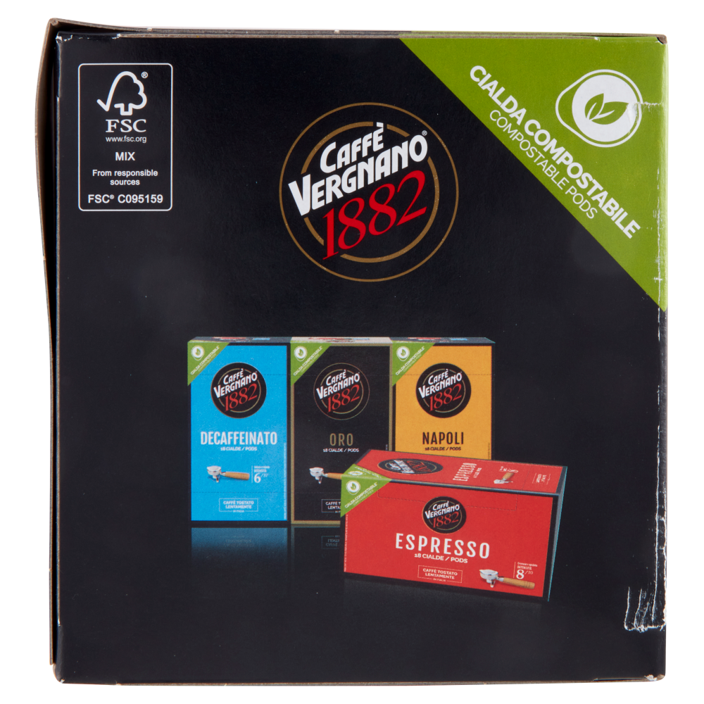 Caff&egrave; Vergnano 1882 Espresso Cialda Compostabile 18 x 6,94 g
