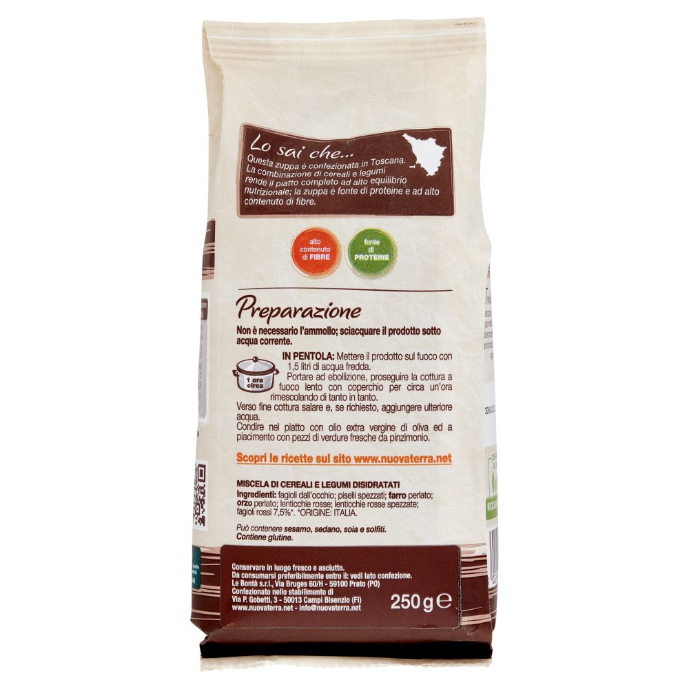 Nuova Terra La Tradizione Zuppa Lucchese con Fagioli Rossi 250 g