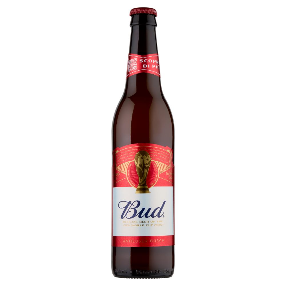 Bud Birra lager internazionale grafica FIFA bottiglia 50 cl