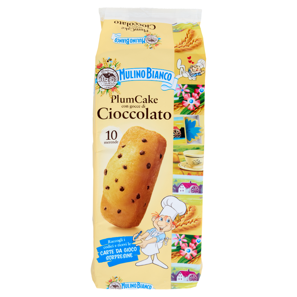 Mulino Bianco Plumcake Merenda con Yogurt italiano e Gocce di Cioccolato 10 pezzi 350g