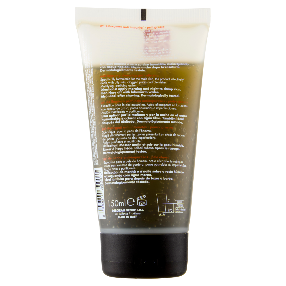 Dermolab Uomo gel detergente anti impurità Pelli Grasse 150 ml