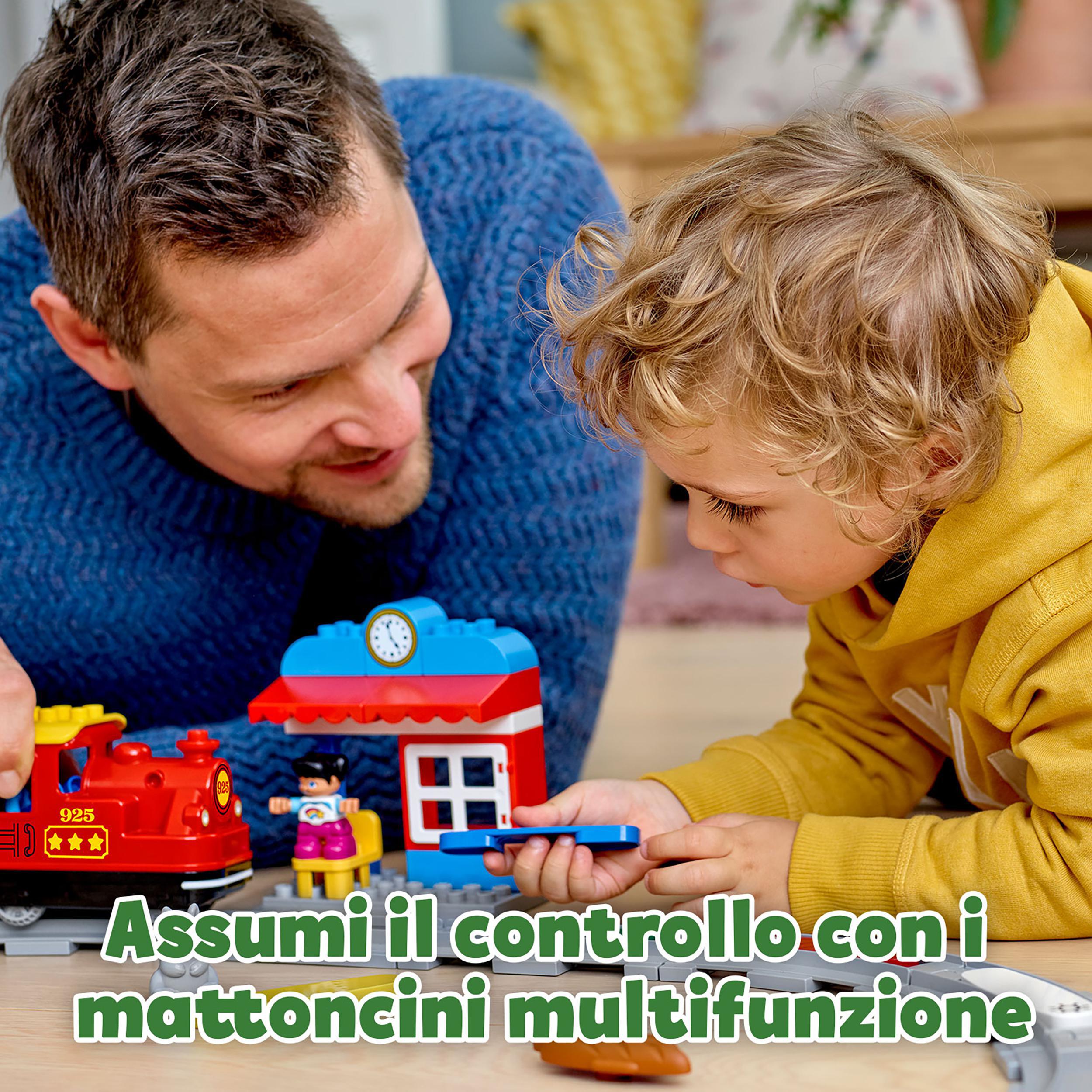 LEGO DUPLO 10874 Treno a Vapore, Set Push & Go, Luci e Suoni, Giocattolo con Mattoncini, Giochi per Bambini dai 2 ai 5 Anni