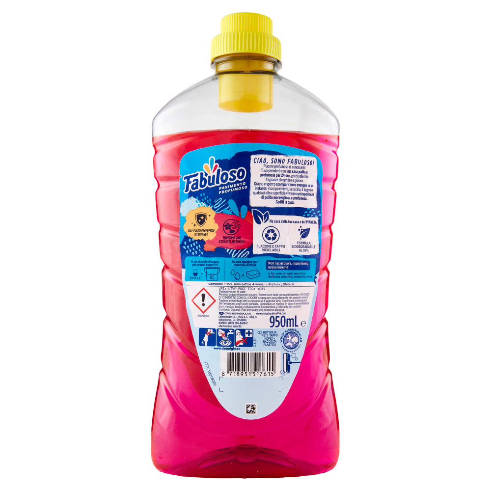 Fabuloso detersivo pavimenti profumato Freschezza di Rosa 950 ml