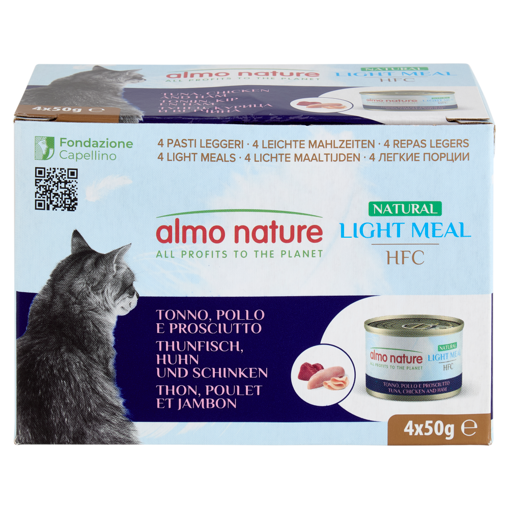 almo nature Natural Light Meal HFC Tonno, Pollo e Prosciutto 4 x 50 g