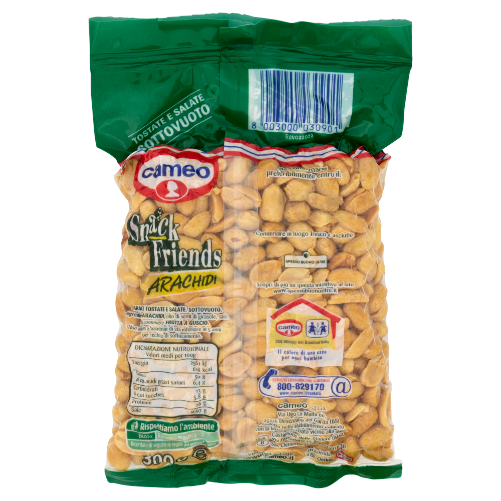 cameo Snack Friends Arachidi Tostate e Salate Sottovuoto 300 g