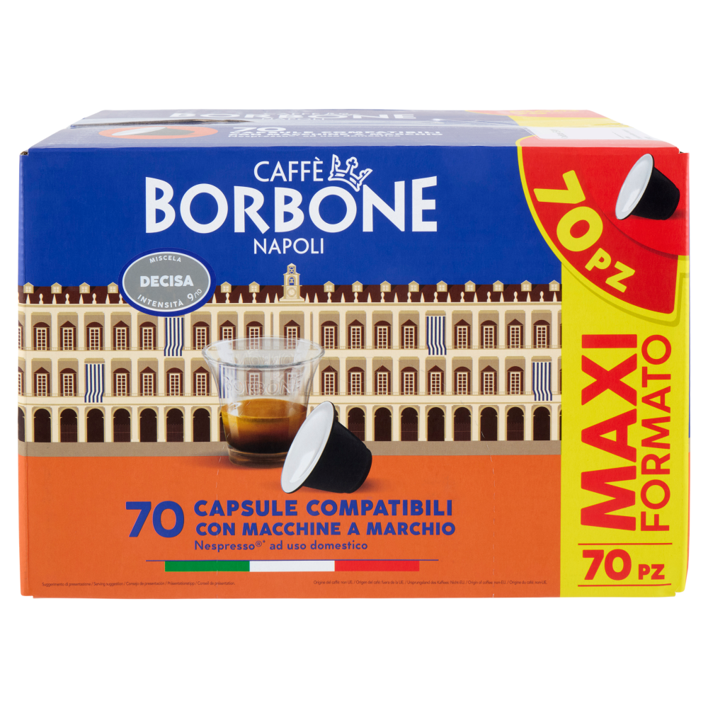 Caff&egrave; Borbone Miscela Decisa Capsule Compatibili Nespresso* ad uso domestico 70 x 5 g