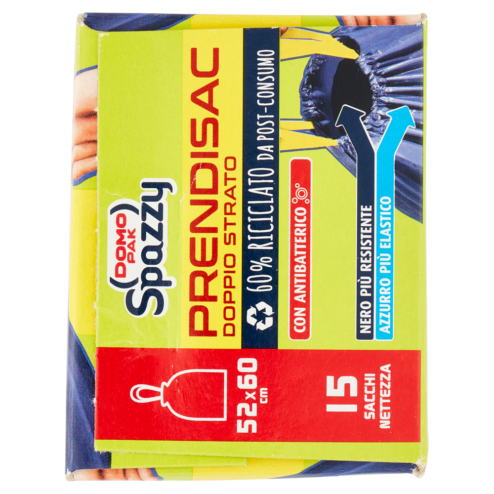 Domopak Spazzy Prendisac Doppio Strato con Antibatterico 30 lt Pattumiera Media 52x60 cm 15 pz