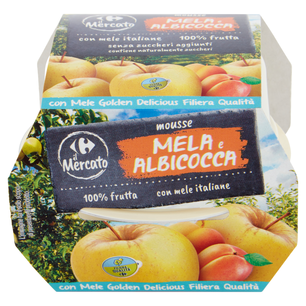 Carrefour il Mercato mousse Mela e Albicocca 2 x 100 g