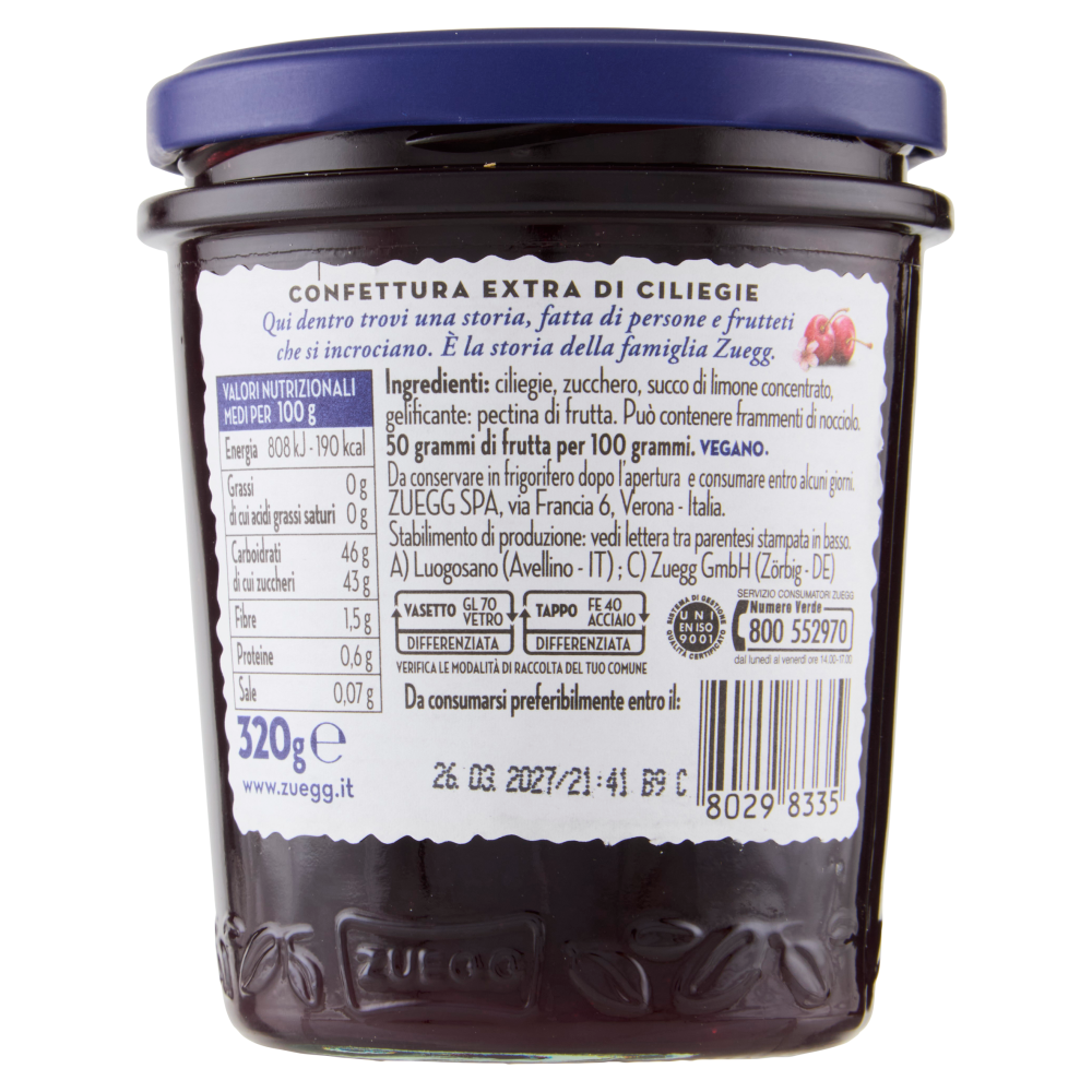 Zuegg I frutteti di Oswald Zuegg Ciliegie 320 g